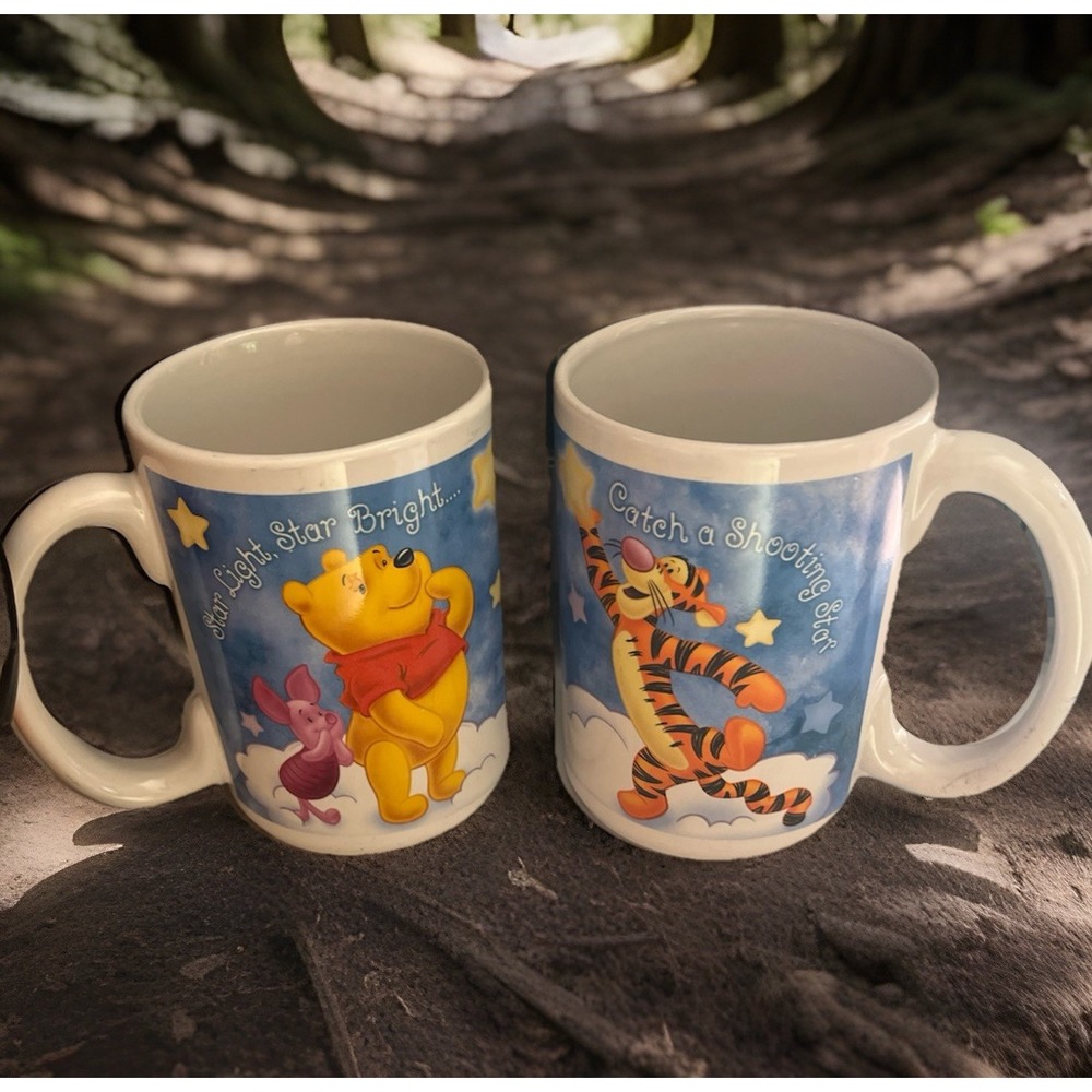 Disney Winnie The Pooh & Tigger "Star Light Star Bright" Set of 2 Coffee Mugs